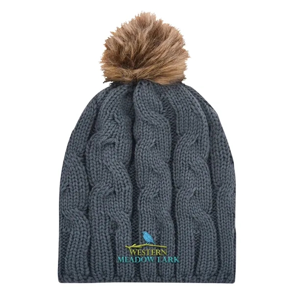 Cameron Cable Knit Pom Beanie - Cameron Cable Knit Pom Beanie - Image 2 of 9