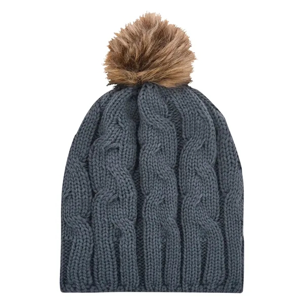 Cameron Cable Knit Pom Beanie - Cameron Cable Knit Pom Beanie - Image 5 of 9