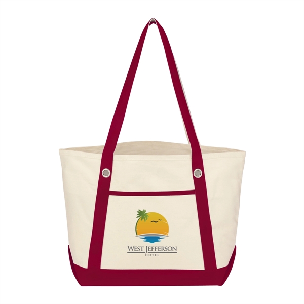 Medium Cotton Canvas Sailing Tote Bag - Medium Cotton Canvas Sailing Tote Bag - Image 34 of 35