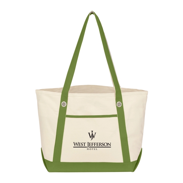 Medium Cotton Canvas Sailing Tote Bag - Medium Cotton Canvas Sailing Tote Bag - Image 30 of 35