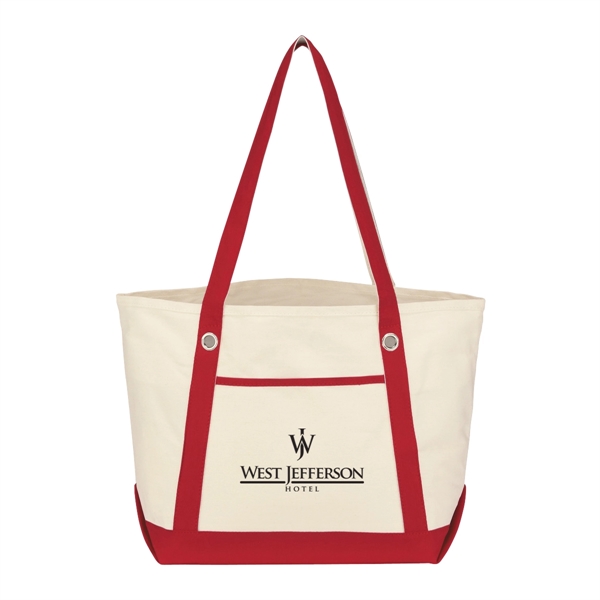 Medium Cotton Canvas Sailing Tote Bag - Medium Cotton Canvas Sailing Tote Bag - Image 32 of 35