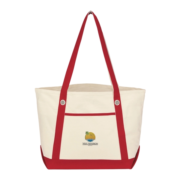 Medium Cotton Canvas Sailing Tote Bag - Medium Cotton Canvas Sailing Tote Bag - Image 24 of 35