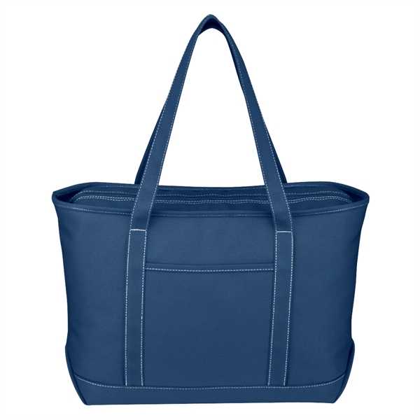 Large Cotton Canvas Yacht Tote Bag - Large Cotton Canvas Yacht Tote Bag - Image 30 of 30