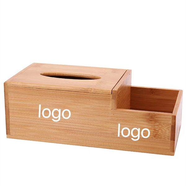 Natural Bamboo Facial Tissue Box Cover - Natural Bamboo Facial Tissue Box Cover - Image 0 of 4
