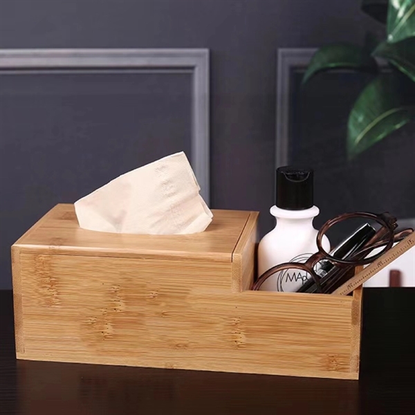 Natural Bamboo Facial Tissue Box Cover - Natural Bamboo Facial Tissue Box Cover - Image 3 of 4