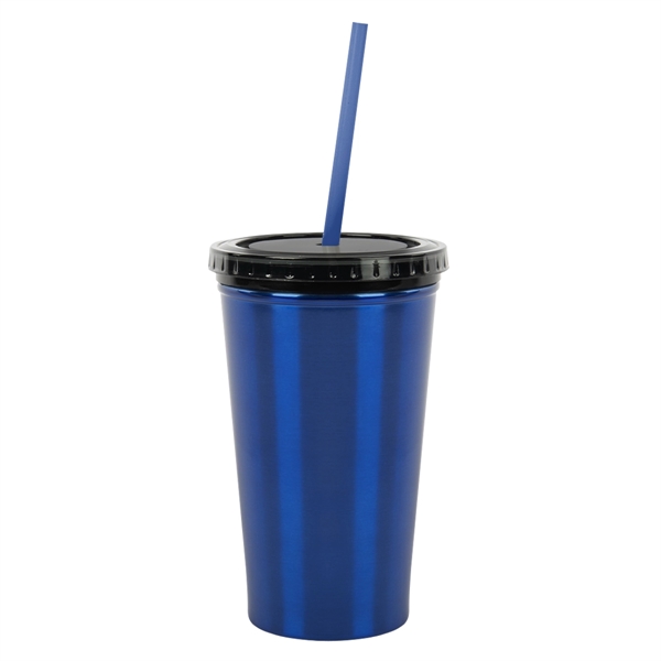 16 Oz. Stainless Steel Double Wall Tumbler - 16 Oz. Stainless Steel Double Wall Tumbler - Image 3 of 9