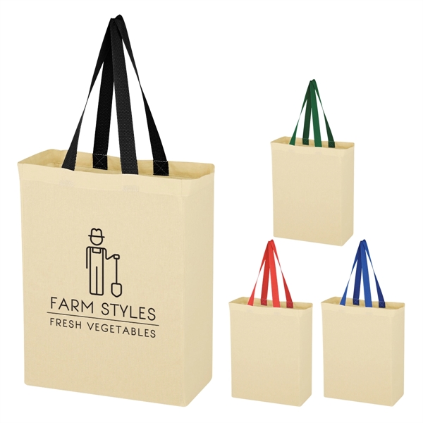 Natural Cotton Canvas Grocery Tote Bag - Natural Cotton Canvas Grocery Tote Bag - Image 12 of 12