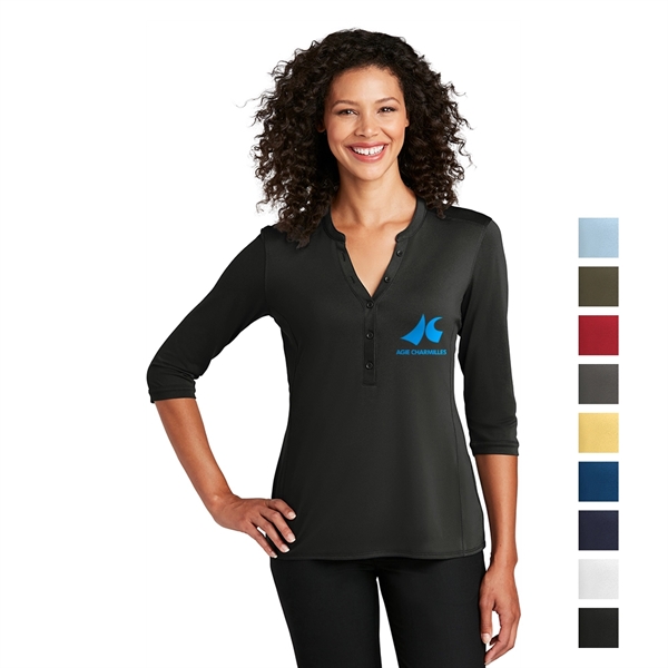 Port Authority® Women's UV Choice Pique Henley - Port Authority® Women's UV Choice Pique Henley - Image 0 of 9