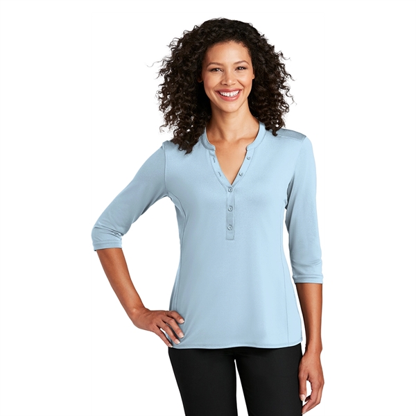 Port Authority® Women's UV Choice Pique Henley - Port Authority® Women's UV Choice Pique Henley - Image 2 of 9