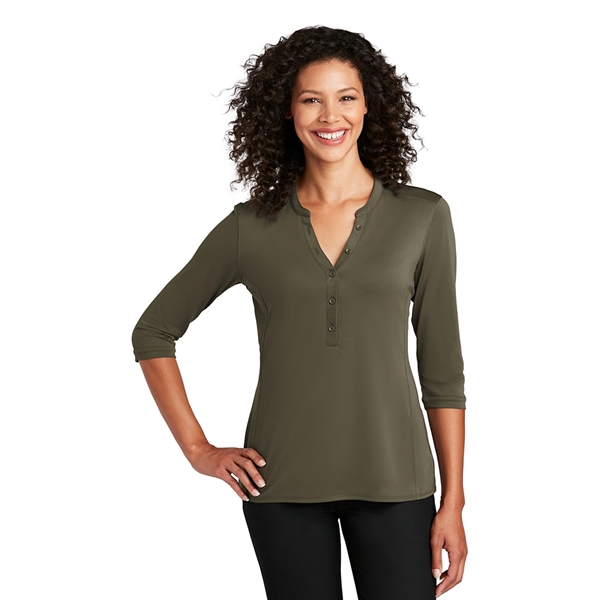 Port Authority® Women's UV Choice Pique Henley - Port Authority® Women's UV Choice Pique Henley - Image 3 of 9