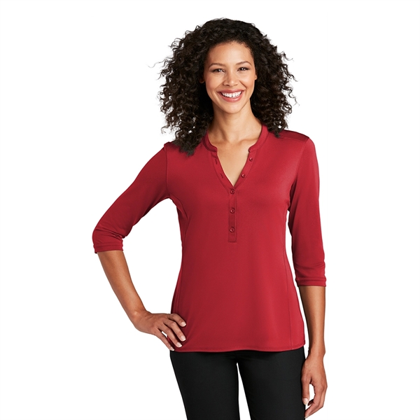 Port Authority® Women's UV Choice Pique Henley - Port Authority® Women's UV Choice Pique Henley - Image 4 of 9