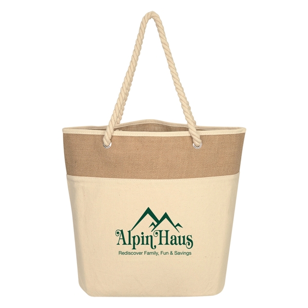 Burlap Rope Tote Bag - Burlap Rope Tote Bag - Image 4 of 5