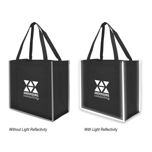 Reflective Large Grocery Tote Bag - Reflective Large Grocery Tote Bag - Image 1 of 20