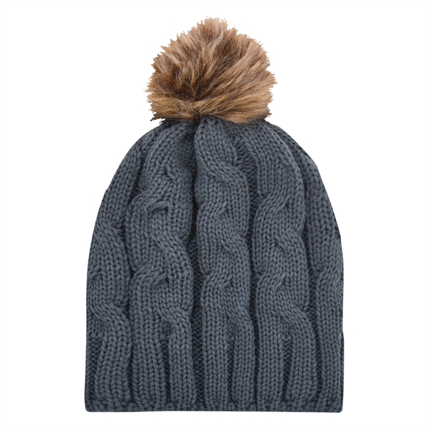 Cameron Cable Knit Pom Beanie - Cameron Cable Knit Pom Beanie - Image 6 of 9