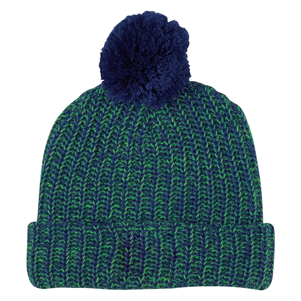 Grace Collection Pom Beanie With Cuff - Grace Collection Pom Beanie With Cuff - Image 44 of 52