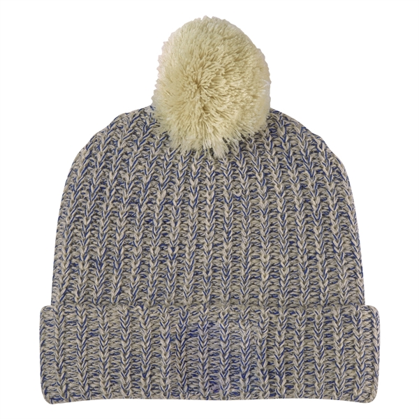 Grace Collection Pom Beanie With Cuff - Grace Collection Pom Beanie With Cuff - Image 50 of 52