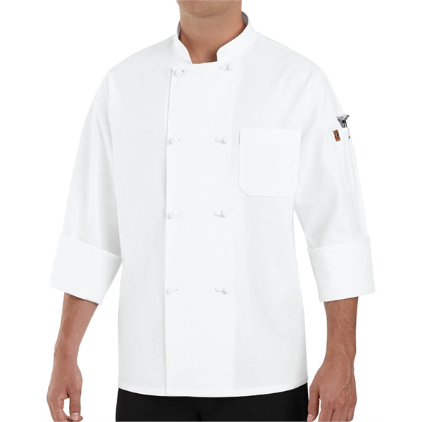 Chef Designs Eight Knot Button Chef Coat with Thermometer... - Chef Designs Eight Knot Button Chef Coat with Thermometer... - Image 0 of 3