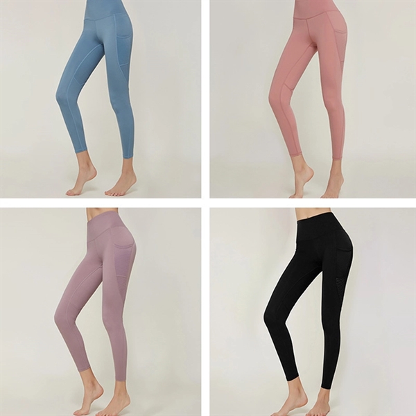 Women's High Waisted Yoga Leggings Pants with Pockets - Women's High Waisted Yoga Leggings Pants with Pockets - Image 0 of 4
