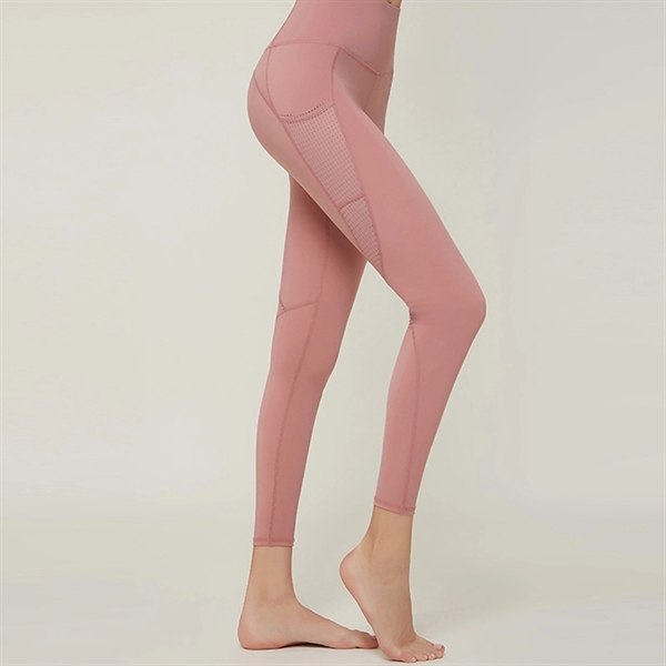 Women's High Waisted Yoga Leggings Pants with Pockets - Women's High Waisted Yoga Leggings Pants with Pockets - Image 3 of 4