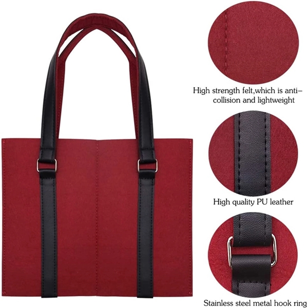 Felt 2 Bottle Wine Carrier Tote Gift Bags - Felt 2 Bottle Wine Carrier Tote Gift Bags - Image 3 of 5