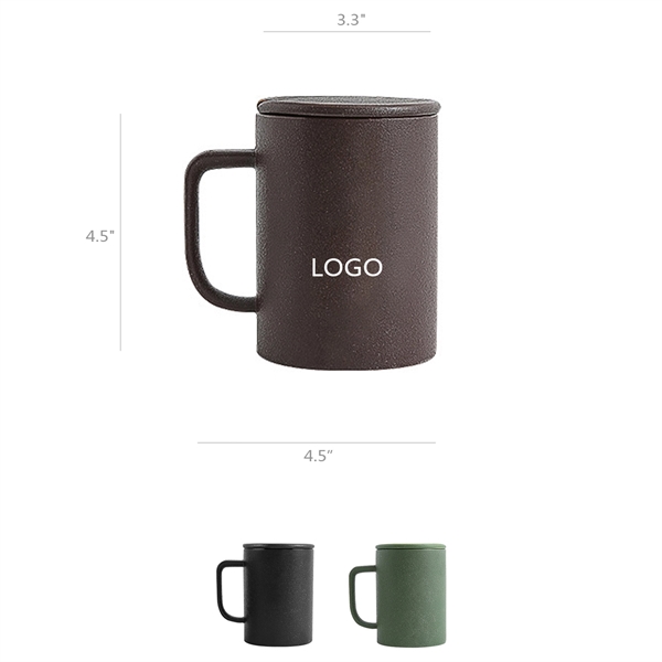 14 Oz Ceramic C-Handle Mug With Lid - 14 Oz Ceramic C-Handle Mug With Lid - Image 1 of 4