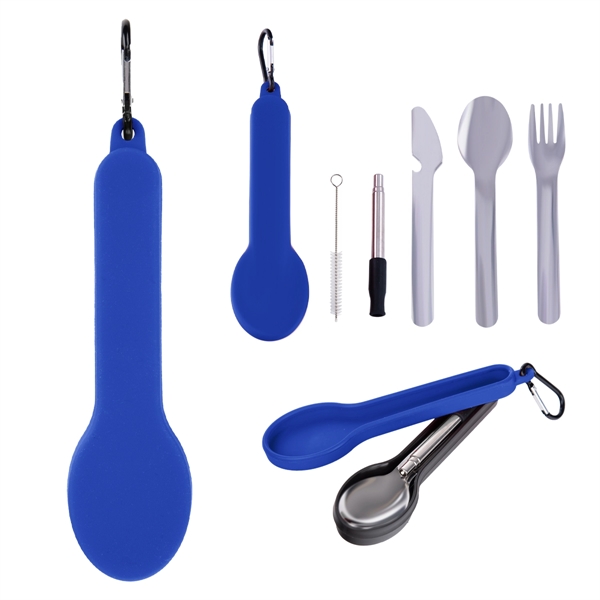 Travel Utensil Set With Silicone Holder - Travel Utensil Set With Silicone Holder - Image 6 of 10