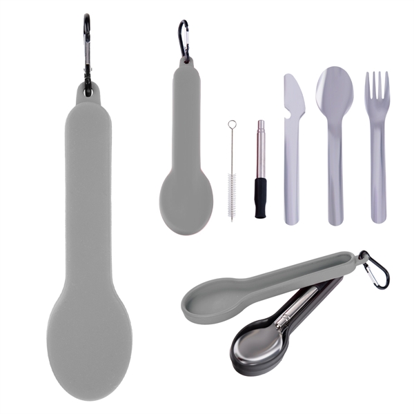 Travel Utensil Set With Silicone Holder - Travel Utensil Set With Silicone Holder - Image 7 of 10