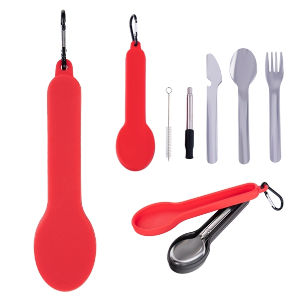 Travel Utensil Set With Silicone Holder - Travel Utensil Set With Silicone Holder - Image 8 of 10