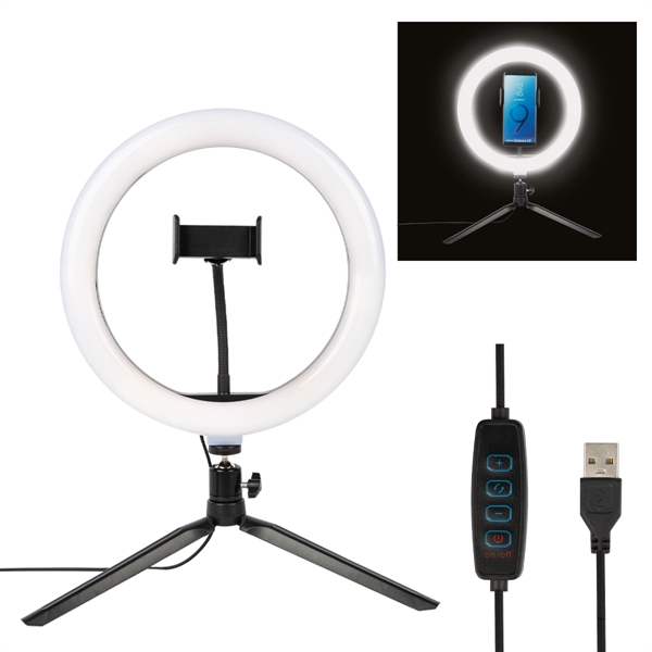 10" LED Ring Light With Phone Holder - 10" LED Ring Light With Phone Holder - Image 1 of 1