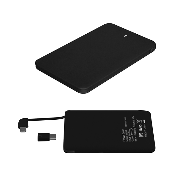 Slim 2500 MAH 3-In-1 Power Bank - Slim 2500 MAH 3-In-1 Power Bank - Image 4 of 6