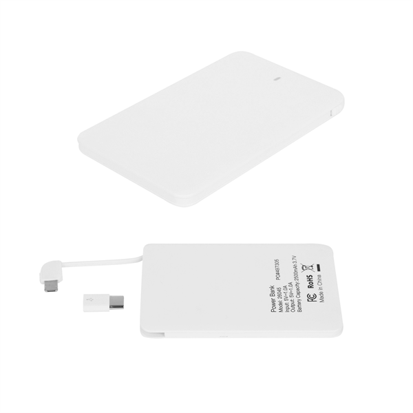 Slim 2500 MAH 3-In-1 Power Bank - Slim 2500 MAH 3-In-1 Power Bank - Image 5 of 6