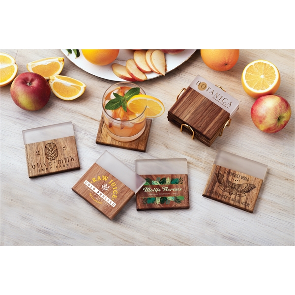 Acacia Wood and Resin Coaster Set - Acacia Wood and Resin Coaster Set - Image 1 of 1