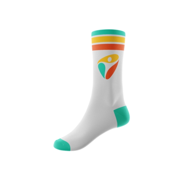 Full Dye Sublimation Poly Spandex Crew Socks with Contrastin - Full Dye Sublimation Poly Spandex Crew Socks with Contrastin - Image 0 of 0
