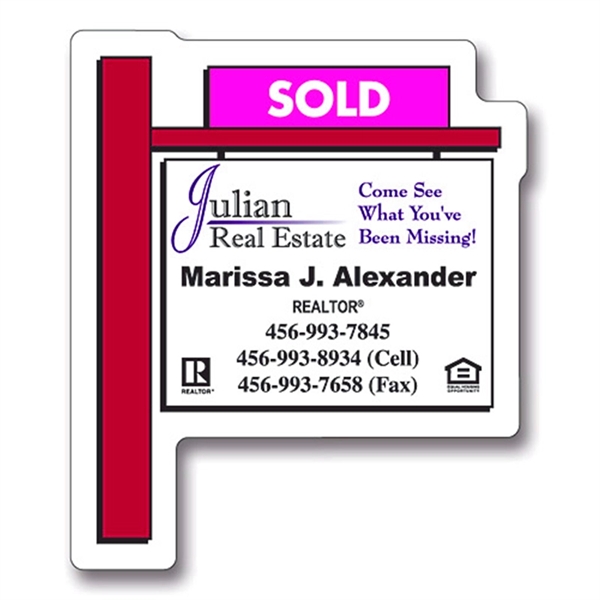 Magnet - Real Estate Sold Sign Shape (2.25x2.75) - Magnet - Real Estate Sold Sign Shape (2.25x2.75) - Image 0 of 1