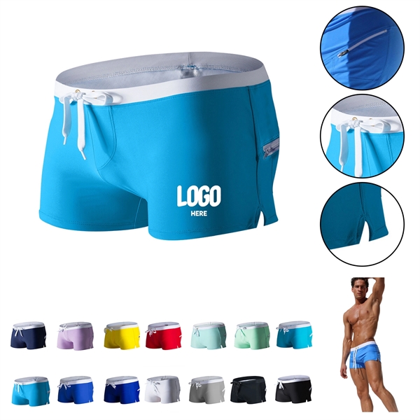 Mens Swimwear Short With Zipper Pocket - Mens Swimwear Short With Zipper Pocket - Image 0 of 15