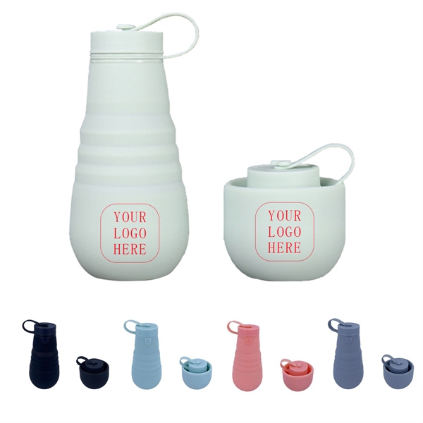 17OZ Outdooor Collapsible Sport Silicone Water Bottle