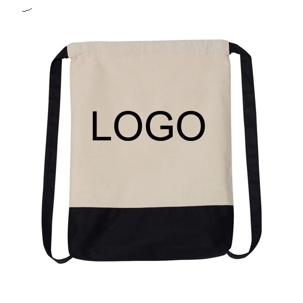 Two-tone Canvas Drawstring Bag - Two-tone Canvas Drawstring Bag - Image 4 of 5