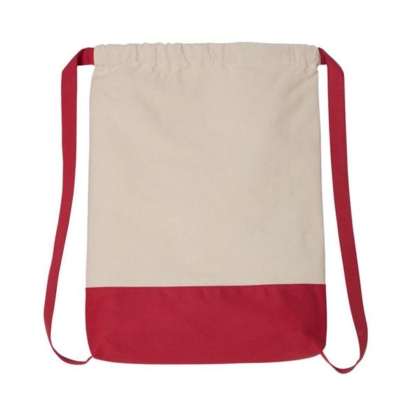 Two-tone Canvas Drawstring Bag - Two-tone Canvas Drawstring Bag - Image 1 of 5