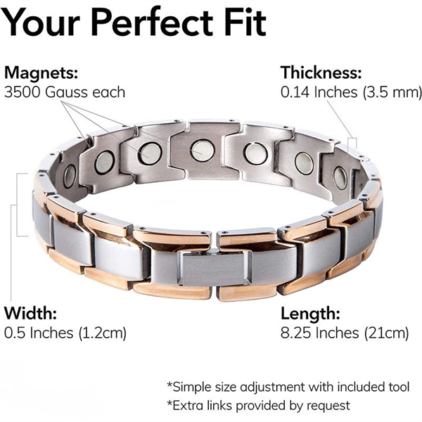 Elegant Titanium Magnetic Therapy Bracelet Pain Relief - Elegant Titanium Magnetic Therapy Bracelet Pain Relief - Image 1 of 4