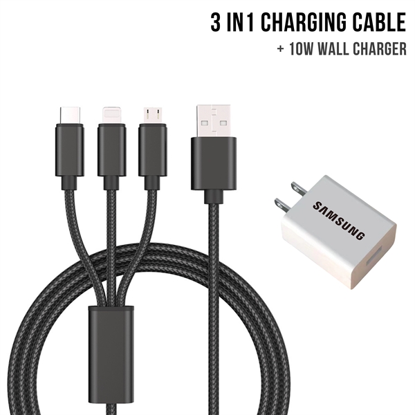 Wall Charger + 3-1 CABLE KIT - Wall Charger + 3-1 CABLE KIT - Image 0 of 6