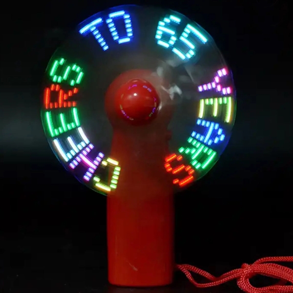 Handheld Fan With LED Message - Handheld Fan With LED Message - Image 1 of 5