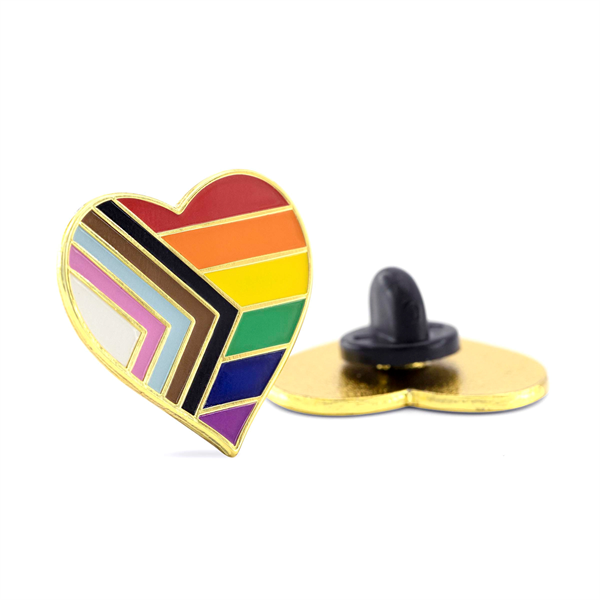 Progress Pride Rainbow Heart Lapel Pin - Progress Pride Rainbow Heart Lapel Pin - Image 0 of 2