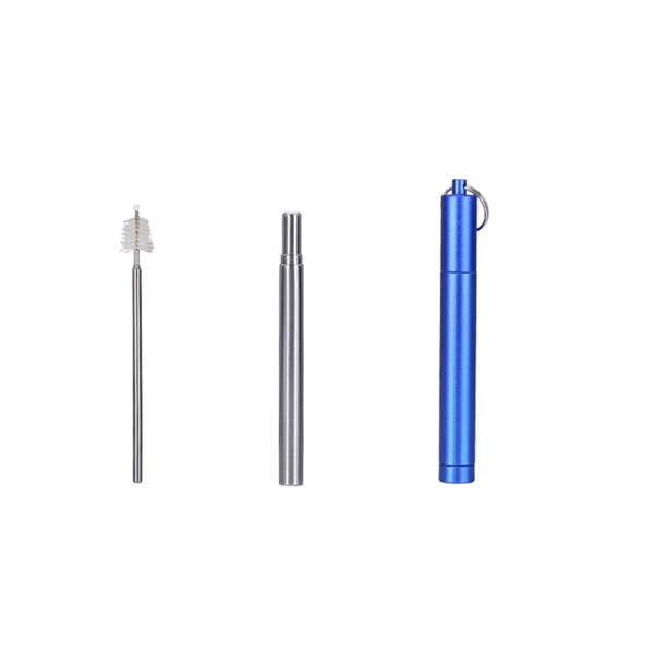 Collapsible Stainless Steel Reusable Straw with Case - Collapsible Stainless Steel Reusable Straw with Case - Image 1 of 3