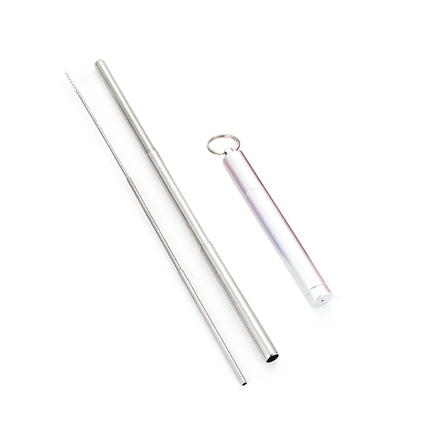 Collapsible Stainless Steel Reusable Straw with Case - Collapsible Stainless Steel Reusable Straw with Case - Image 3 of 3