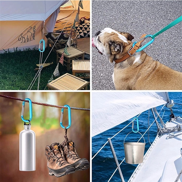 3inches Large Aluminum D Ring Carabiner Keychain Hook - 3inches Large Aluminum D Ring Carabiner Keychain Hook - Image 1 of 3