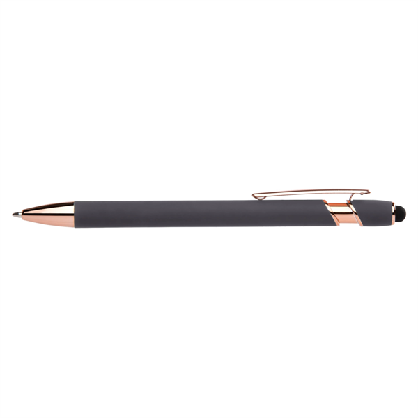 Stylus-4562 Soft Touch Ballpoint Pen with Rose Gold Accents - Stylus-4562 Soft Touch Ballpoint Pen with Rose Gold Accents - Image 2 of 6