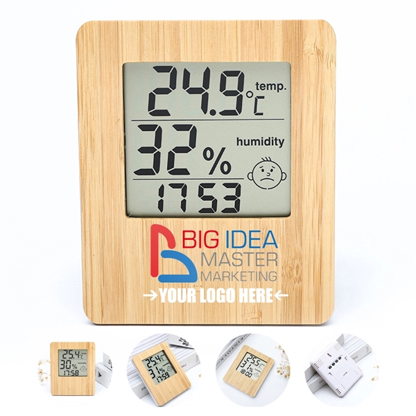Bamboo Indoor Hygrometer & Thermometer Weather Clock - Bamboo Indoor Hygrometer & Thermometer Weather Clock - Image 0 of 5