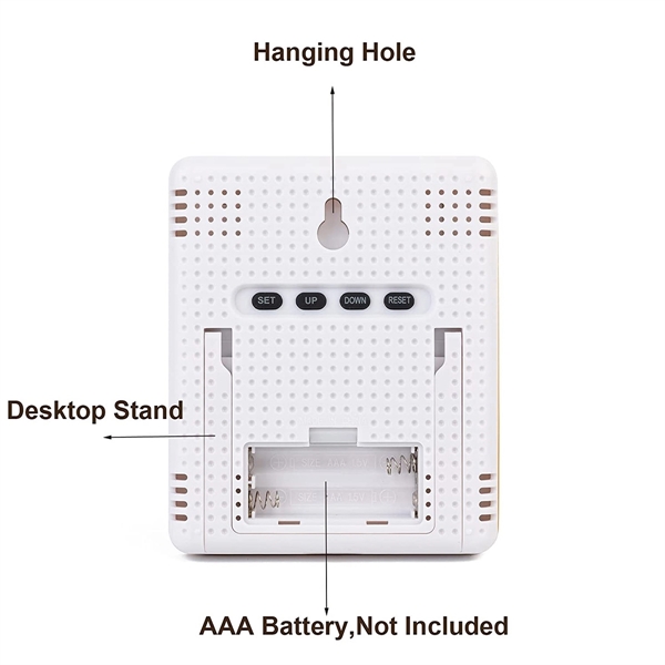 Bamboo Indoor Hygrometer & Thermometer Weather Clock - Bamboo Indoor Hygrometer & Thermometer Weather Clock - Image 5 of 5