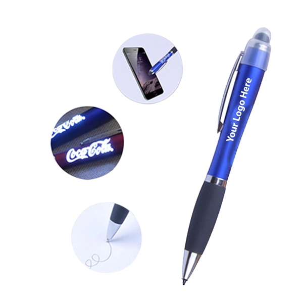 3-In-1 Light Up Logo Stylus Pen - 3-In-1 Light Up Logo Stylus Pen - Image 1 of 4
