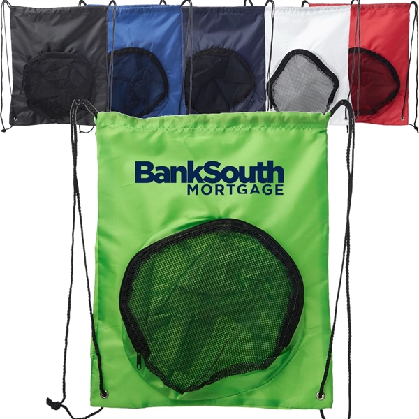 Sport Packs Ball Carrier Drawstring Backpack (14.17"x16.9") - Sport Packs Ball Carrier Drawstring Backpack (14.17"x16.9") - Image 1 of 9